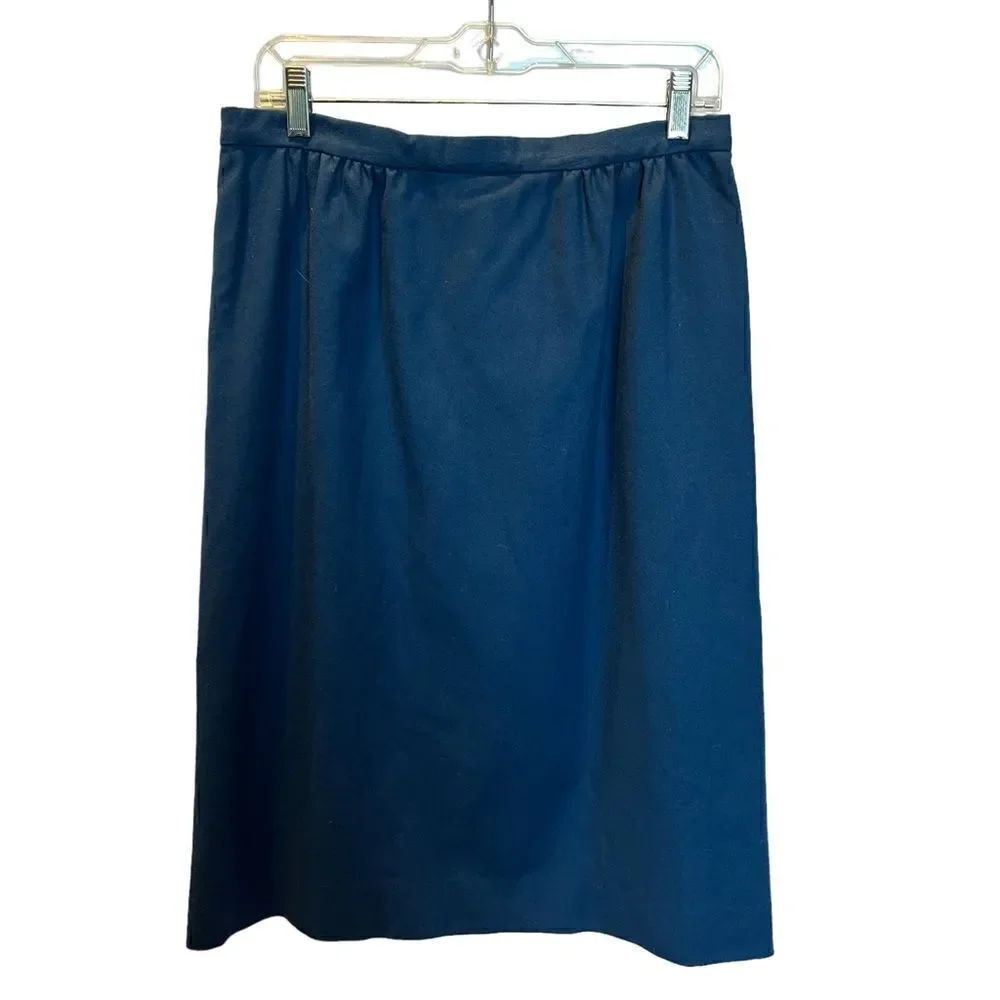 Vintage Women's Pendleton Pencil Skirt Wool French Blue Size 12 Midi
